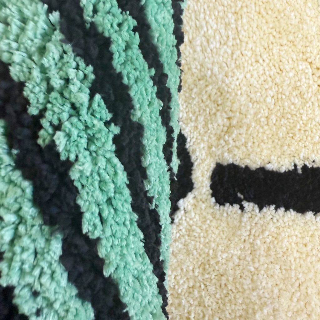 Tapis "Dollar Vert" | Green Dollar Cartoon Tufted Rug